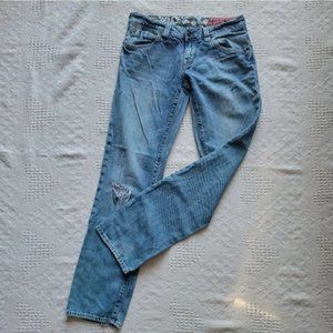 Mavi Low Rise Relaxed Fit Straight Leg Distressed  Jeans